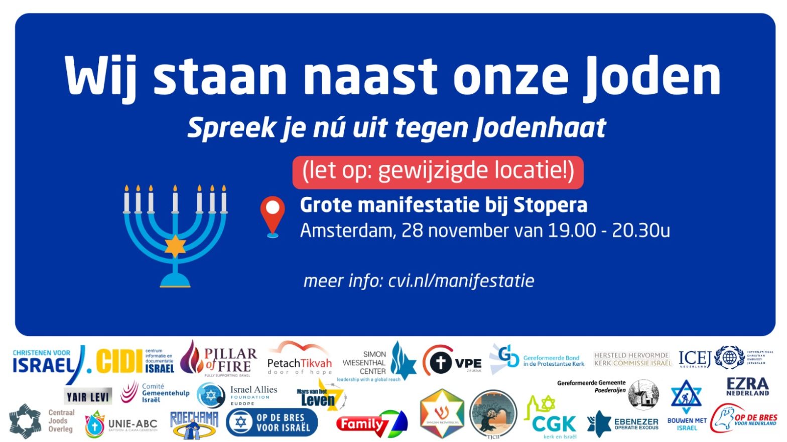 Grote manifestatie bij Stopera in Amsterdam 28 november 2024