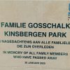 Plaquette Gosschalk Kinsbergen park onderdeel van het Ben Shemen woud