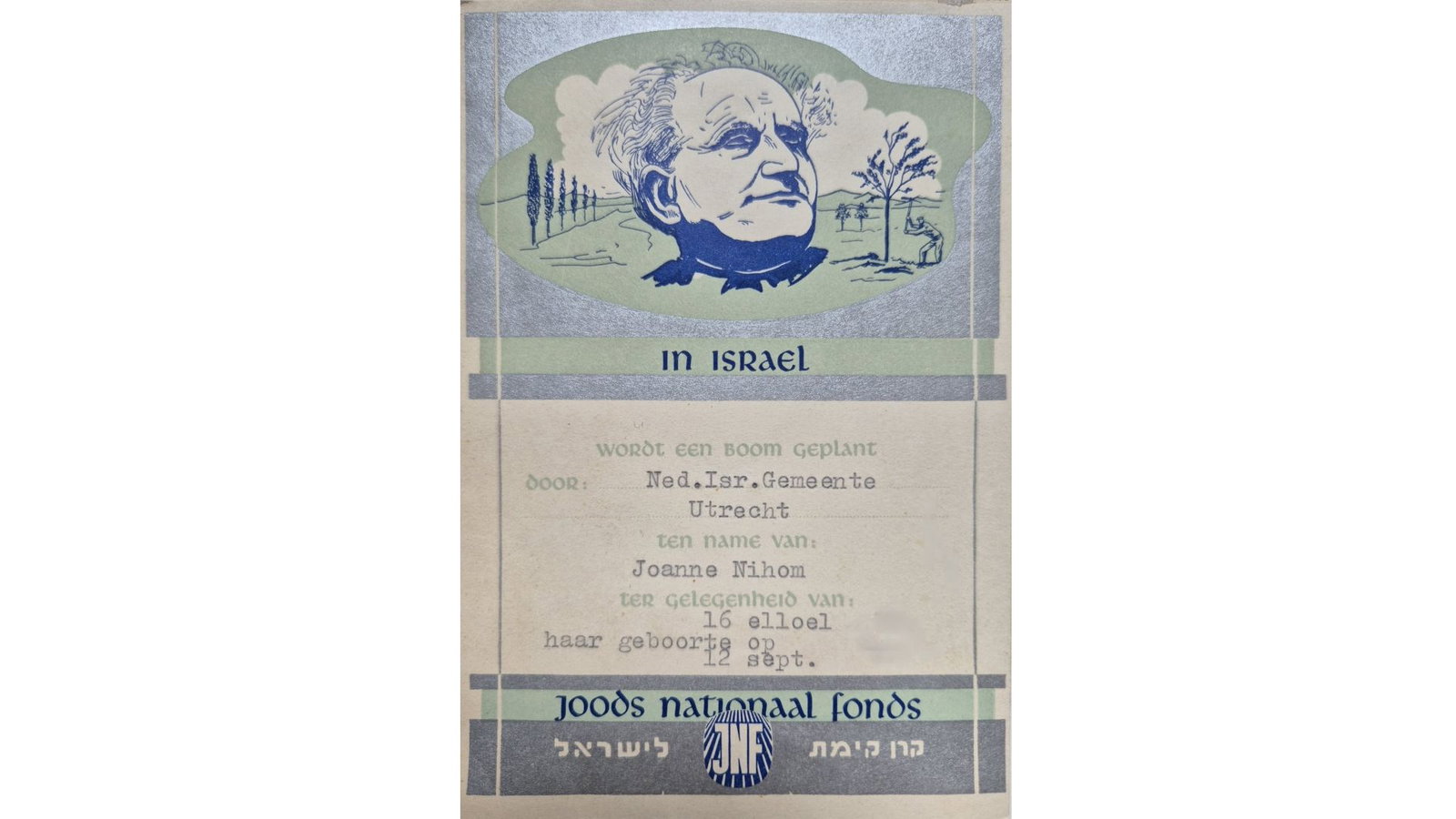 Joanne's blog 149 - JNF Certificaat